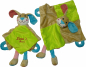 Preview: Schmusetuch, Schnuffeltuch Hase (bunt) mit Name & Datum/Text bestickt