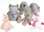 Preview: Plüsch Einhorn, Eule, Hund, Hase, Schneemann oder Bär (40cm) mit Motiv/Name & Datum