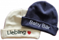 Preview: Baby Bio Mütze mit Motiv & Namen bestickt