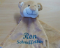 Preview: Schmusetuch,Schnuffeltuch Hund (Bär) mit Name & Datum/Text bestickt