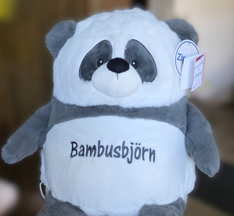 Preview: Plüsch Panda oder Braunbär (35cm) mit Motiv/Name & Datum