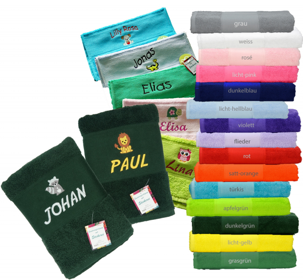 4me Handtuch 50x100 mit Namen/ Motiv bestickt