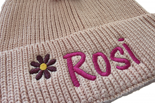 Preview: Baby Bio Stickmütze aus Baumwolle 6-24 M mit Motiv & Namen bestickt