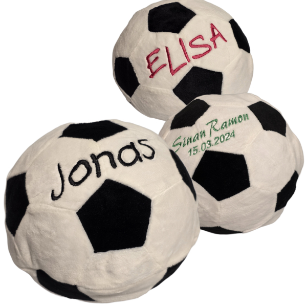 Plüsch Fußball (20cm) mit Name/Datum bestickt