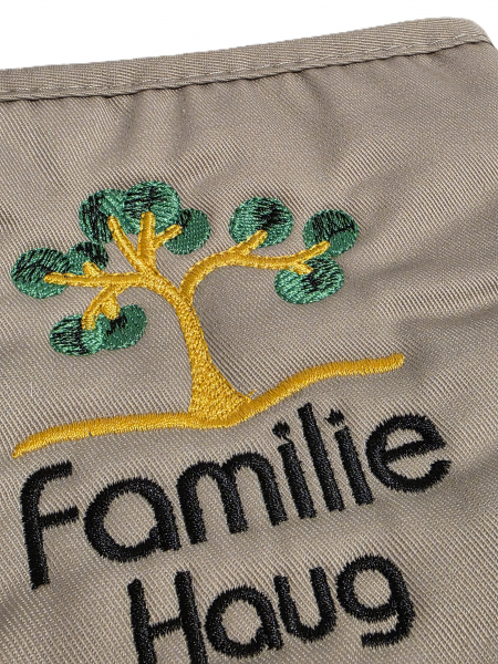 Ofenhandschuh aus Baumwolle mit Namen/ Motiv bestickt