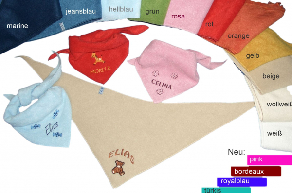 FLEECE Halstuch (Schal) mit Motiv / Namen