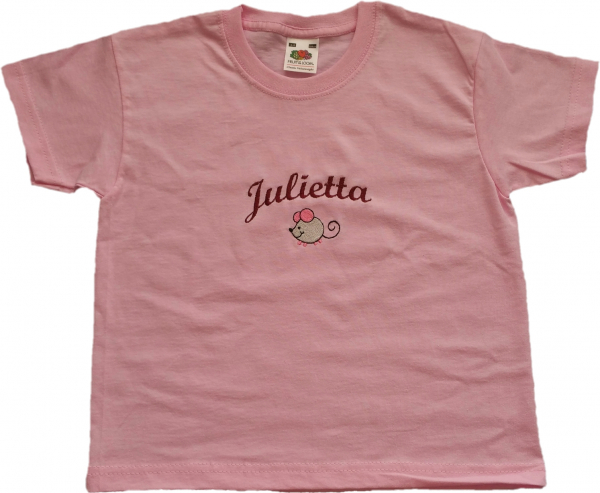Kinder T-Shirt mit Motiv & Name bestickt