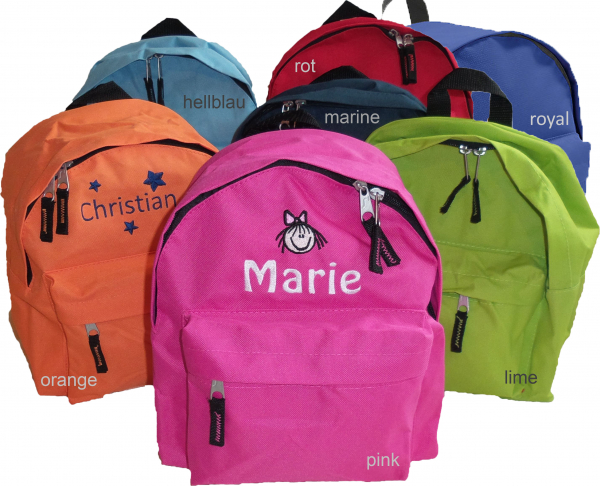 Kinder-Rucksack mit Namen / Motiv bestickt