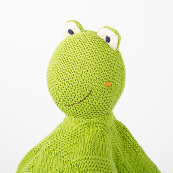 SigiKid Strick-Schnuffeltuch Hase, Löwe, Frosch oder Bär mit Name bestickt