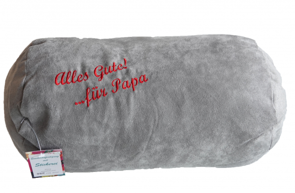 Nackenkissen (Rolle) mit Name/Text und Sternzeichen oder Motiv bestickt