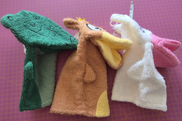 Hand-Waschlappen Tier 16x21cm mit Namen bestickt