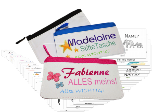 Schlampermäppchen, Kosmetik-Tasche 21x12cm mit Sternzeichen/Motiv/Namen/Text bedruckt