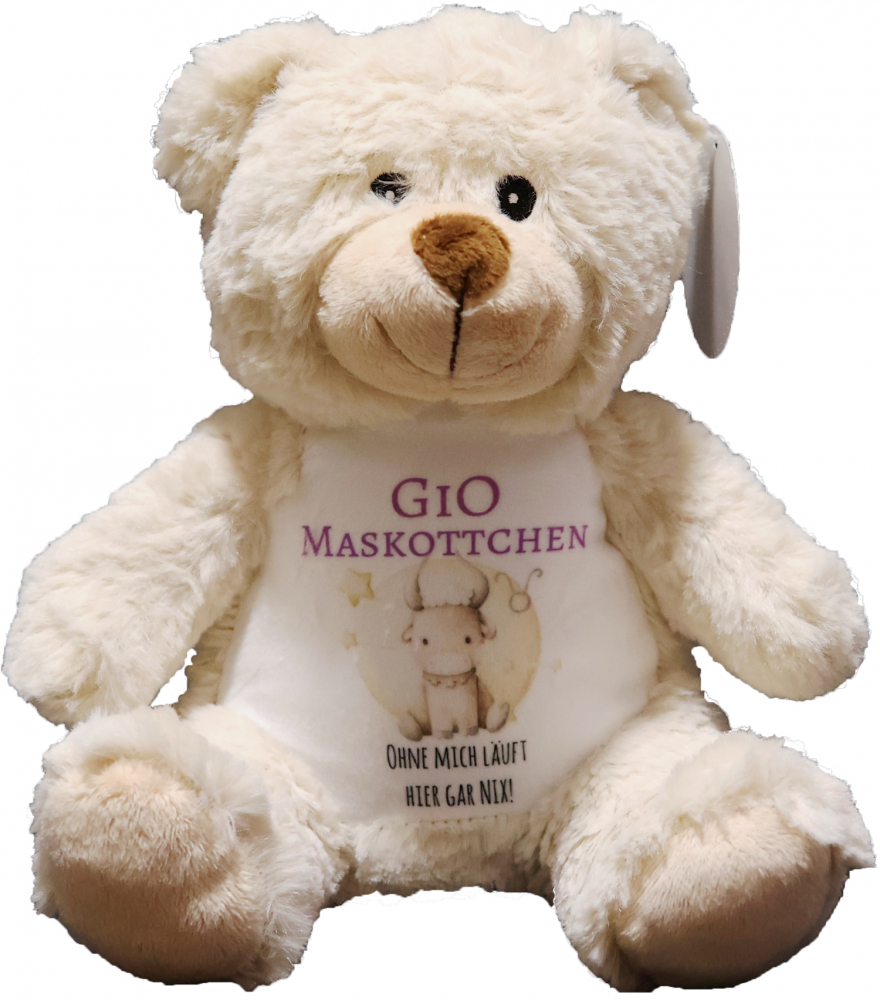 Plüschtier (25cm) Einhorn, Löwe, Bär, Eule, Elefant, Hase oder Pinguin  mit Sternzeichen/Motiv/Name bedruckt