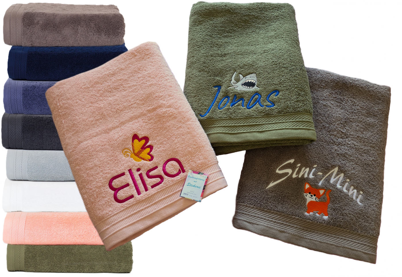 BiO - Duschtuch 70x140 mit Namen/ Motiv bestickt