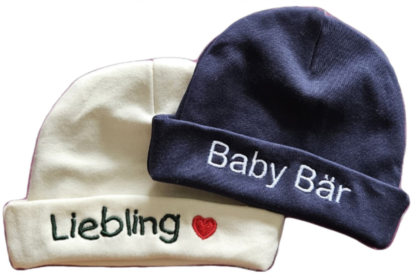 Baby Bio Mütze mit Motiv & Namen bestickt
