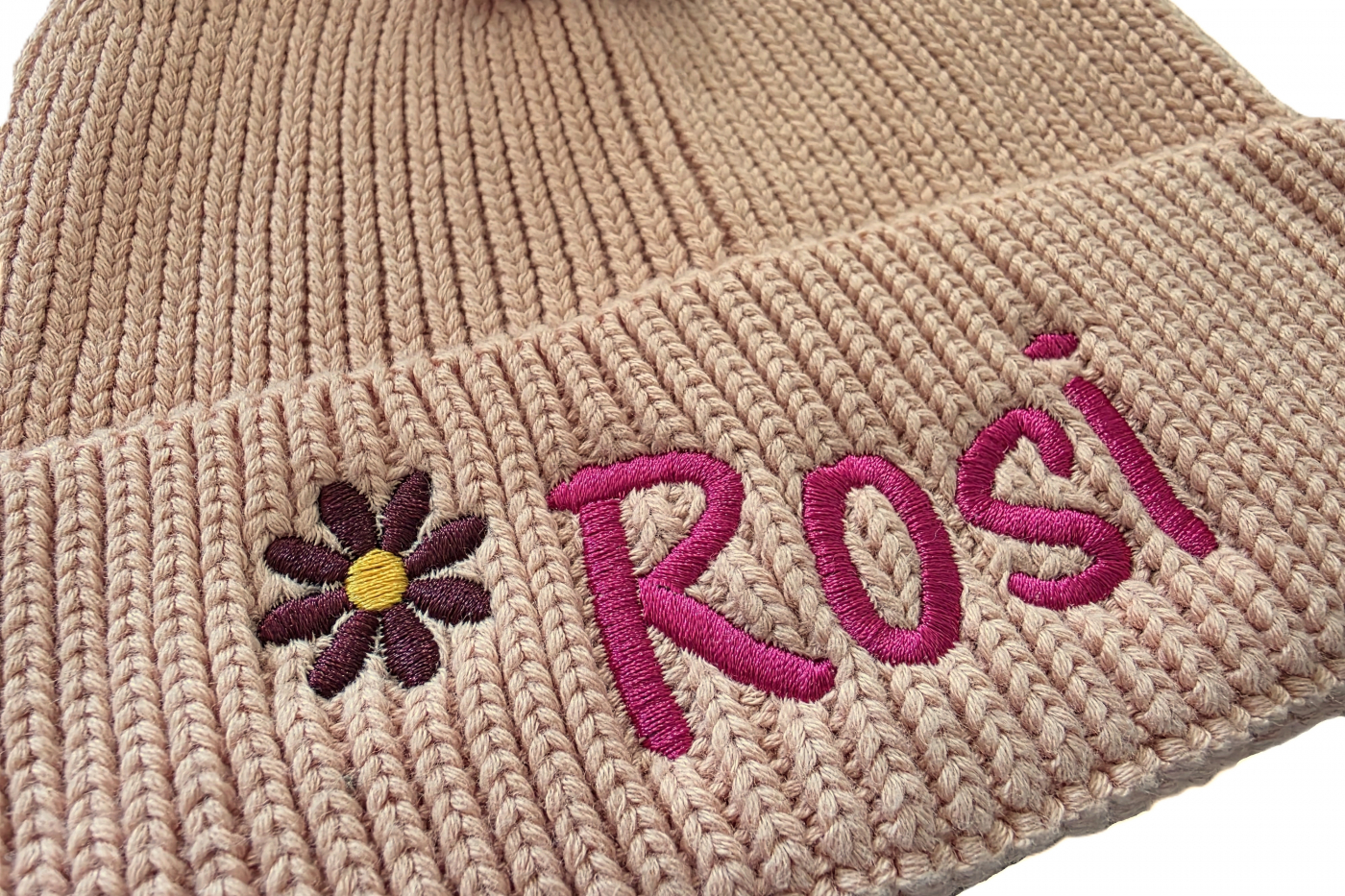 Baby Bio Stickmütze aus Baumwolle 6-24 M mit Motiv & Namen bestickt