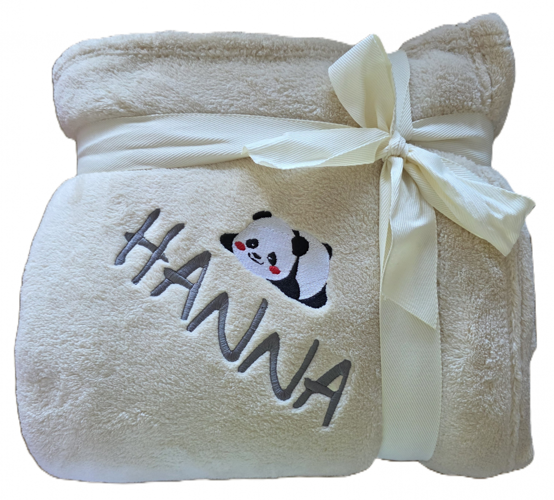 Kuscheldecke extra dick 180x130cm mit Namen/ Motiv/ Emblem bestickt