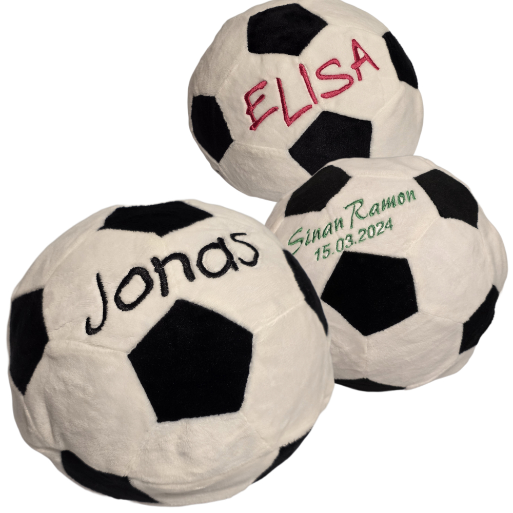 Plüsch Fußball (20cm) mit Name/Datum bestickt