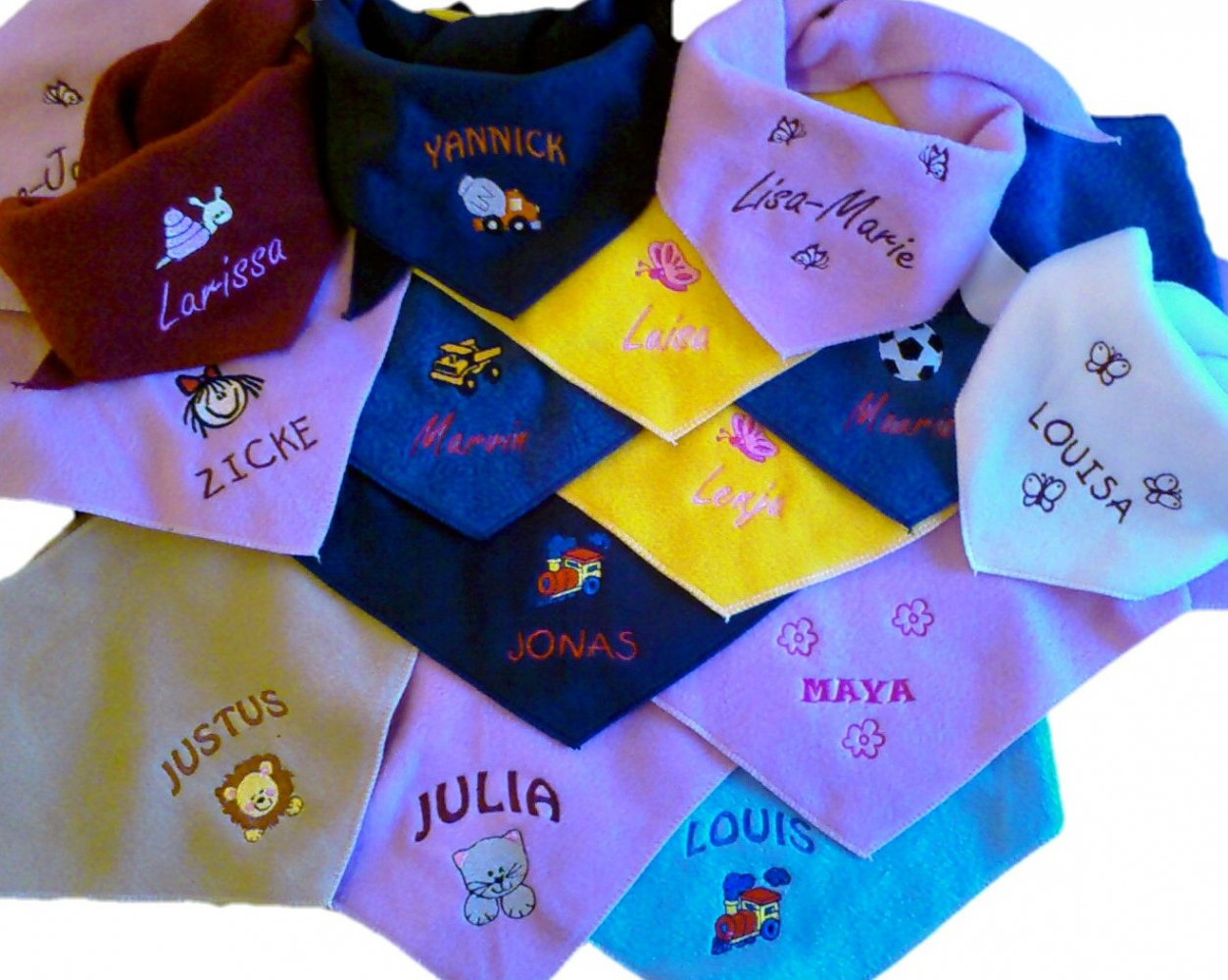 Halstuch Für Kinder Flieder Sterne Fleece Grau Mit Namen Personalisiert   Kinderhalstuch   Babyhalstuch