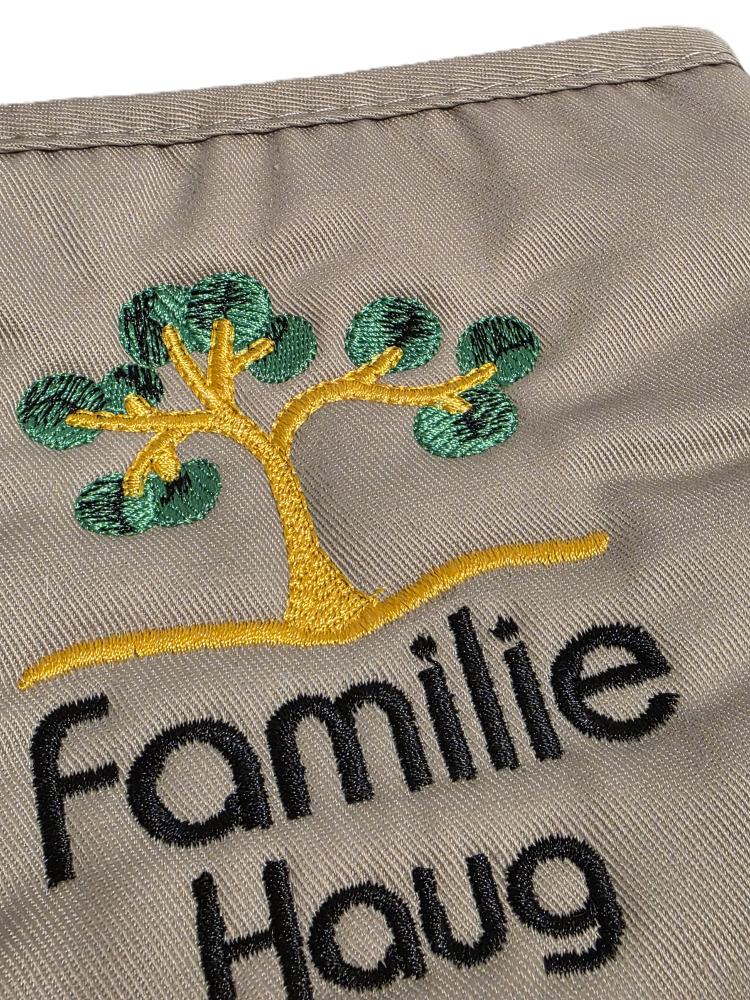 Ofenhandschuh aus Baumwolle mit Namen/ Motiv bestickt