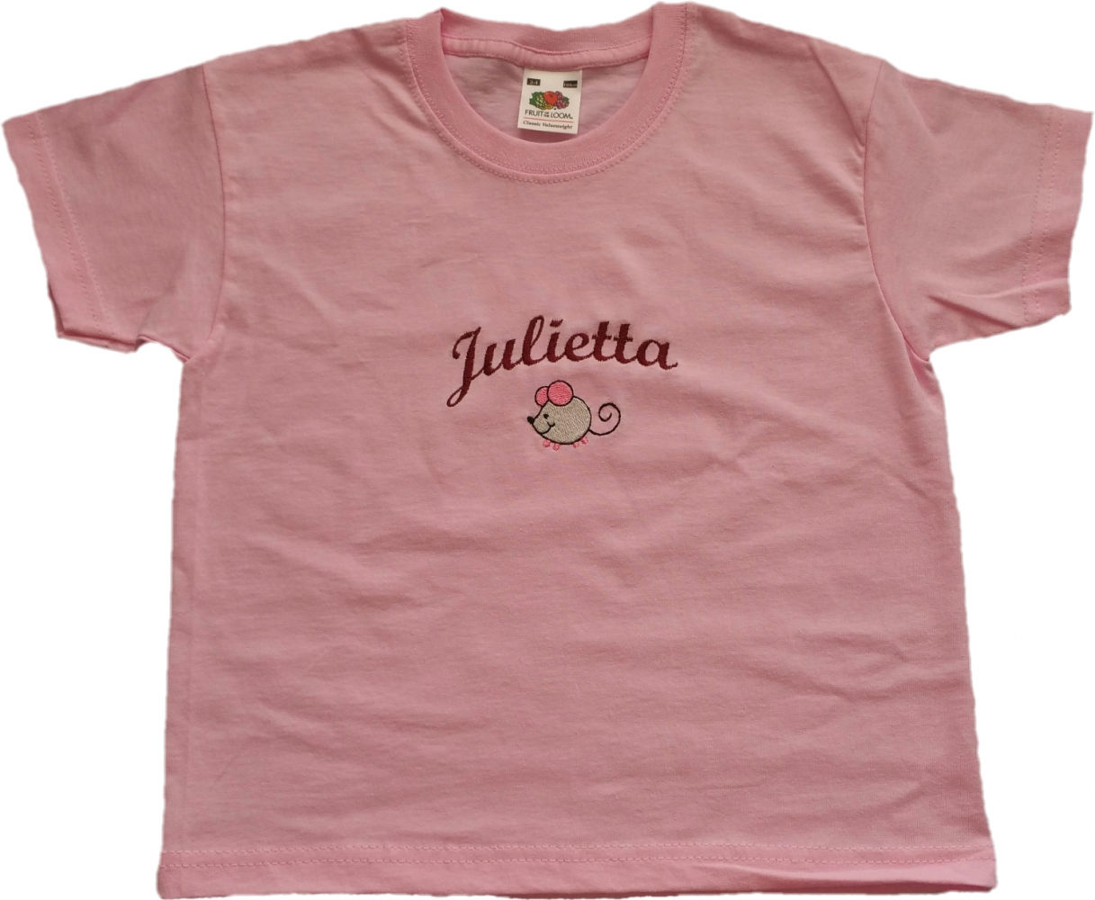 Kinder T-Shirt mit Motiv & Name bestickt