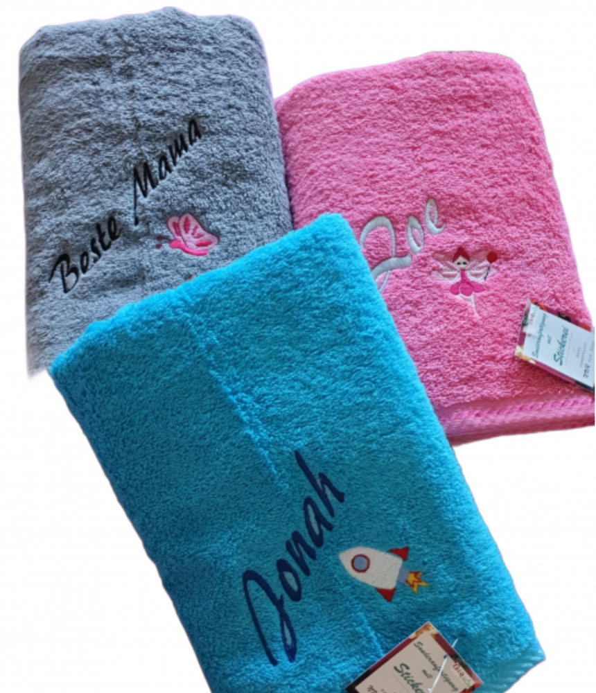 PREMIUM Handtuch 50x100cm mit Namen/ Motiv bestickt