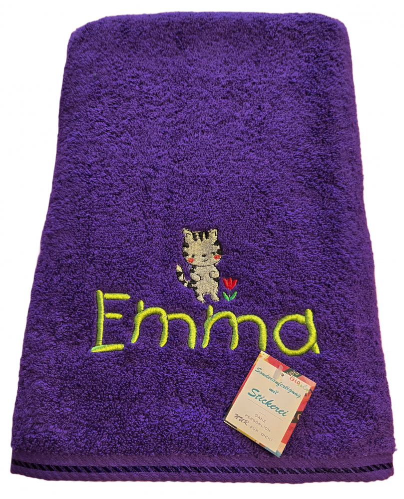 PREMIUM Duschtuch 70x140cm mit Namen/ Motiv bestickt
