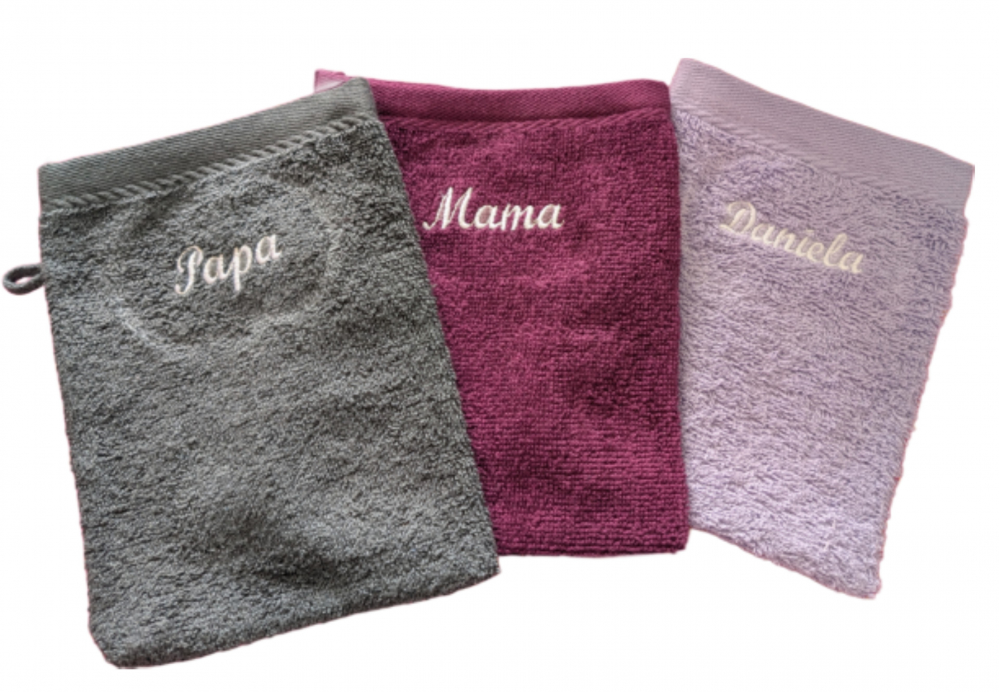 CLASSIC Waschhandschuh 16x21cm mit Namen bestickt