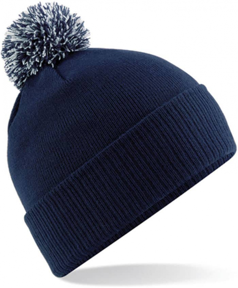 Kinder-Snow-Bommel-Strickmütze mit Motiv / Namen bestickt