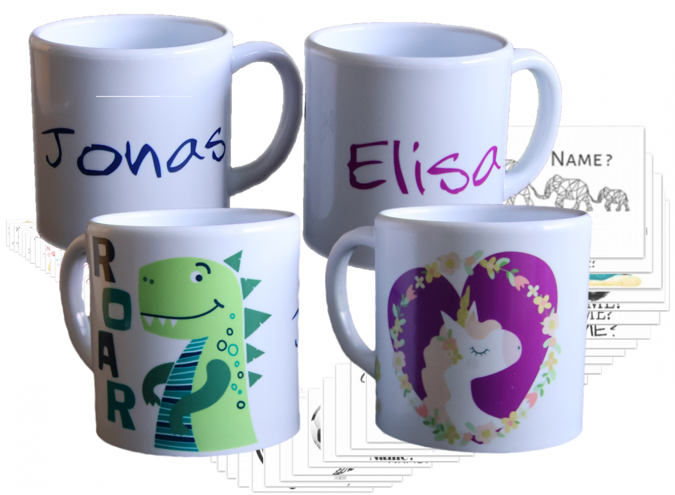 Kinder-Tasse Becher Kunststoff mit Sternzeichen/Motiv/Namen/Spruch bedruckt