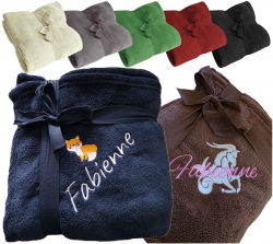 Kuscheldecke extra dick 180x130cm mit Namen/ Motiv/ Emblem bestickt